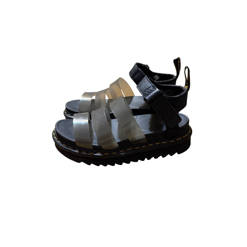 Dr. Martens Blaire Jelly Glitter Strappy Sandals Black Silver Platform size 7 - Picture 4 of 7